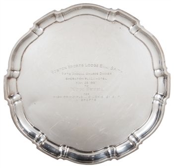 1957 Silver Plate Award Presented To Yogi Berra By The BNai Brith At The Boston Sports Lodge Annual Dinner (Berra LOA)